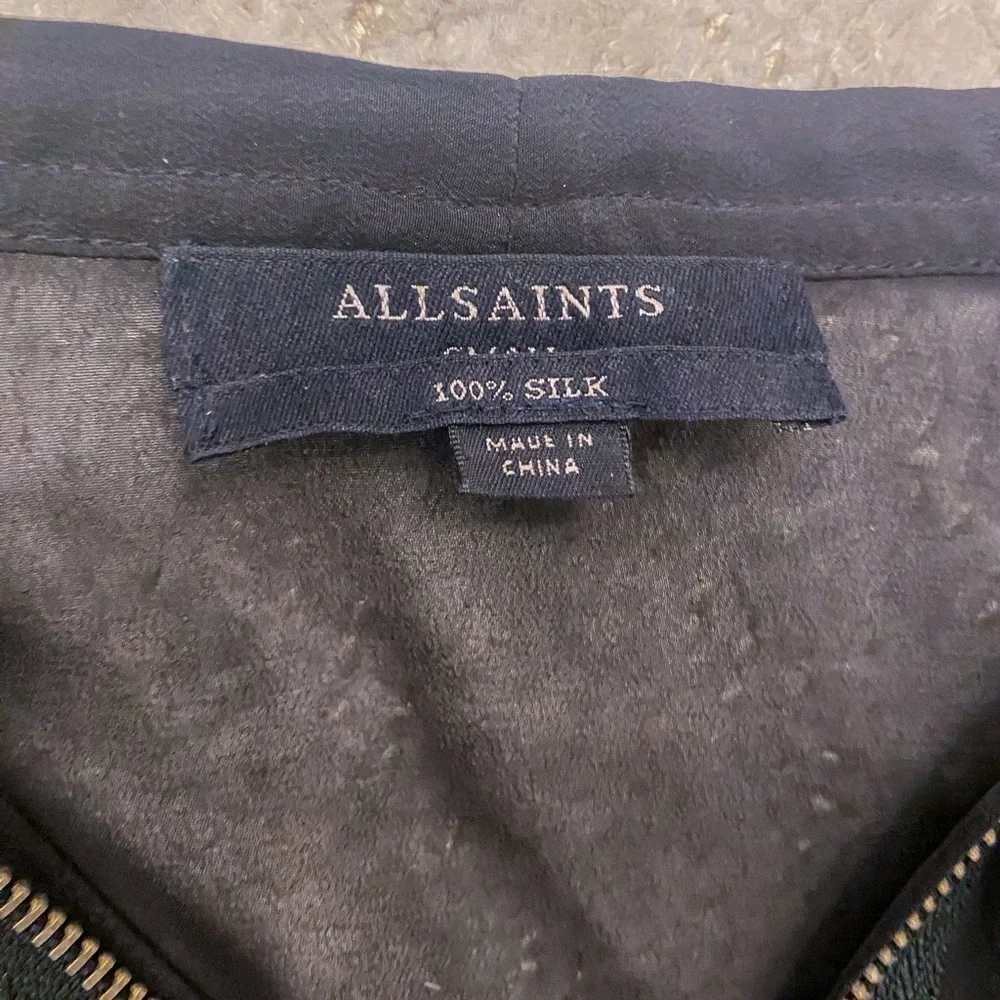 Like New! ALLSAINTS Jayda Zip-Front Silk Dress Women’s XS - Picture 4 of 6